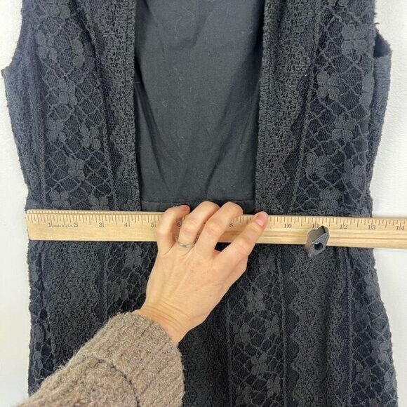 RVCA Small Sleeveless Black Lace Detail Open Back Mini Dress A Line Summer - Picture 8 of 15